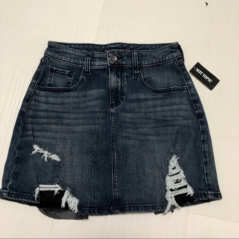 Hot topic mesh denim skirt
